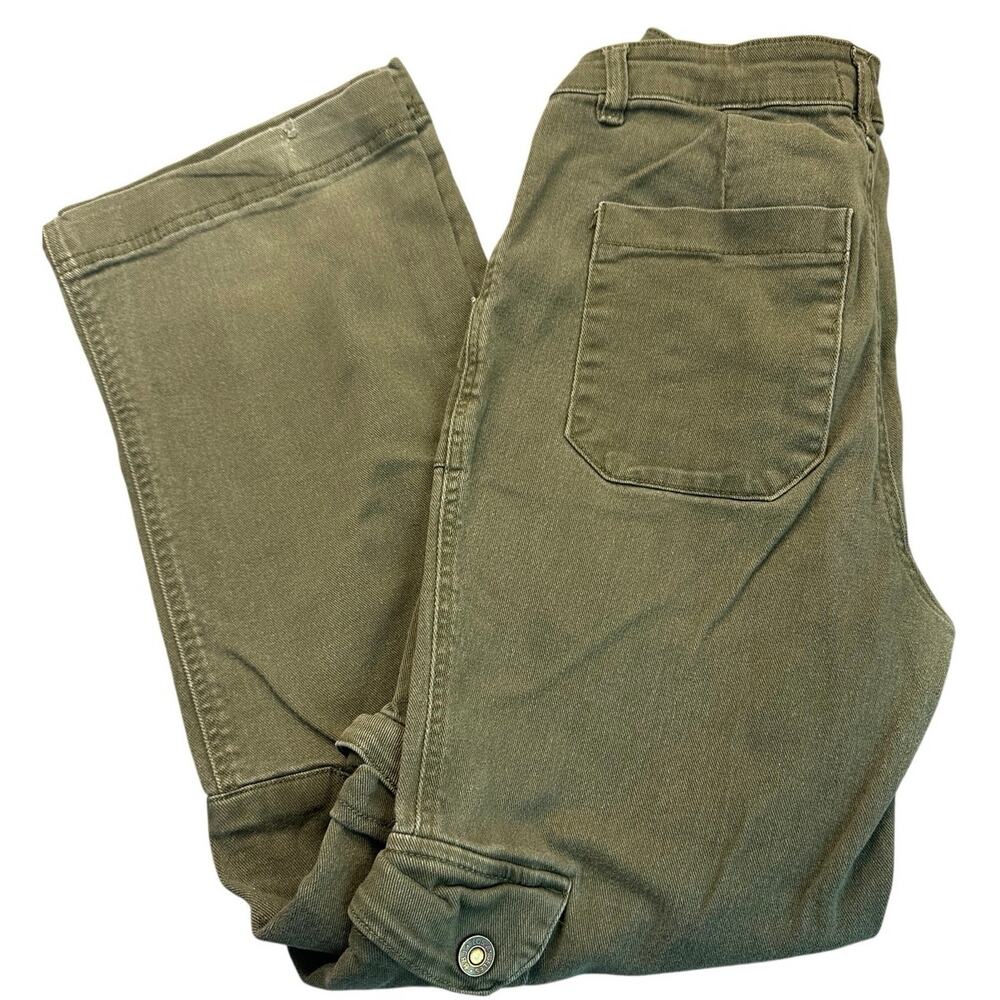 BBJ Los Angeles Olive Green Cargo Pants Flat Front Pocket Mid Rise 4/27